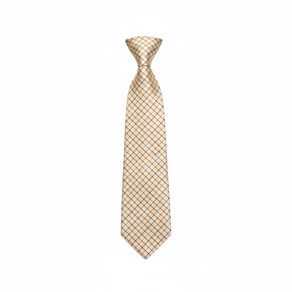 HABAND Men’s Cream and Red Gingham Vintage Tie Retro Classic Designer
